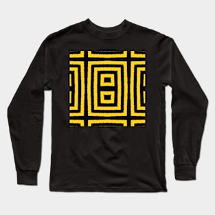 HIGHLY Visible Yellow and Black Line Kaleidoscope pattern (Seamless) 22 Long Sleeve T-Shirt